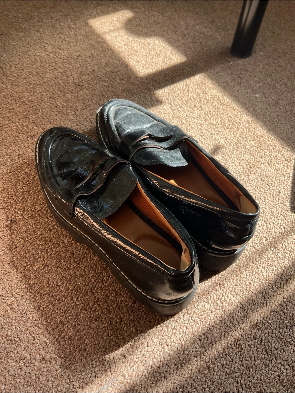 Franco Sarto Black Patent Loafers